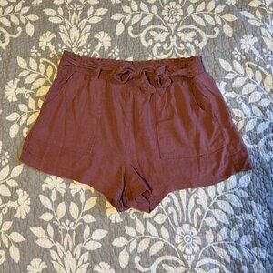 April Kiss Pink Beach Linen Shorts